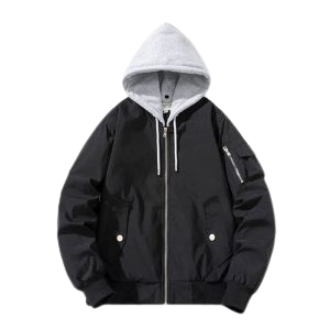 Essentials Bomber Black Hoodie Jacket